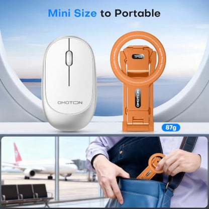 OMOTON TP03 [Ultra-Slim] 360° Rotating for MagSafe Tripod with Hook, Orange - color: Orange