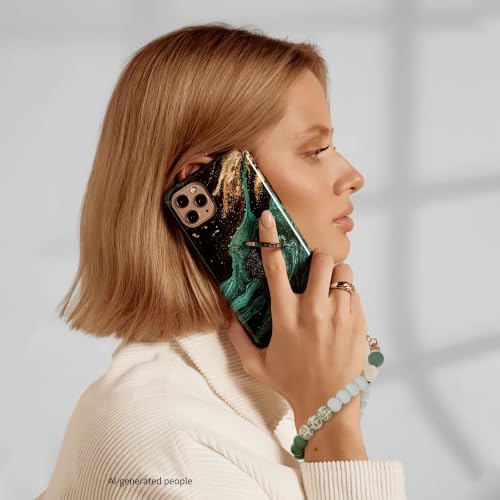 Silicone Beaded Phone Wrist Strap for Women, Elastic Wristlet - color: Green Leopard