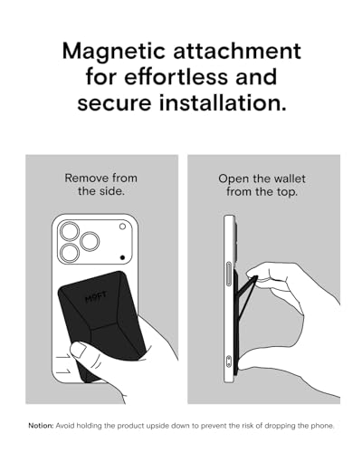 MOFT Magnetic Wallet Stand Compatible with iPhone 17/16/15/14/13/12 Series, Angle Adjustment & Magsafe Compatible MOVAS Phone Stand,Jet Black - color: Jet Black, size: Standard