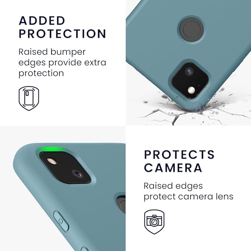 kwmobile Case Compatible with Google Pixel 4a Case - Slim Protective TPU Silicone Phone Cover - Antique Stone - color: Antique Stone