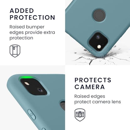 kwmobile Case Compatible with Google Pixel 4a Case - Slim Protective TPU Silicone Phone Cover - Antique Stone - color: Antique Stone