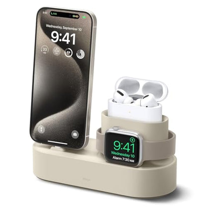 elago 3 in 1 Charging Station for iPhone, AirPods, AirPods Pro, Apple Watch - color: Classic White