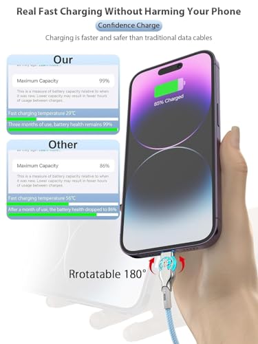 Bidirectional 90 Degree iPhone Charging Cable, 6FT Left&Right Angle Lightning Cable,High Speed Data Sync iPhone Lightning Charger Cable for iPhone 14/13/12/11/Pro/Max/XS/MAX/XR/XS/X/8/7/Plus/6S