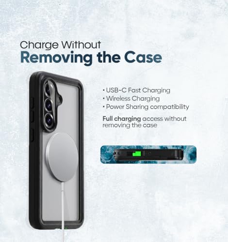 MOTIVE Waterproof Case with Belt Clip Samsung Galaxy s26, Magnetic | 6.3" | Built-in screen protector, Full protection, compatible with MagSafe, 360° holster - size: s26