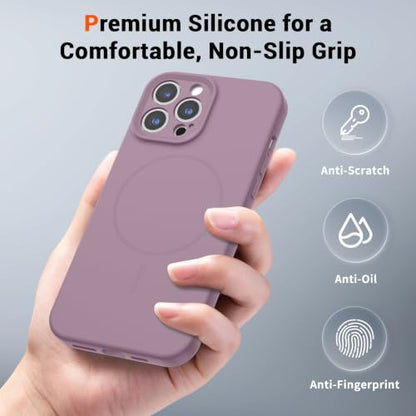 SUPFINE Silicone & Magnetic for iPhone 13 Pro Max Case - color: Blackcurrant, size: iPhone 13 Pro Max