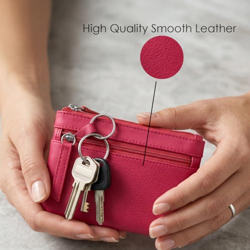 ili New York Leather Mini Compact Coin Purse - Black Brights - color: Black Brights