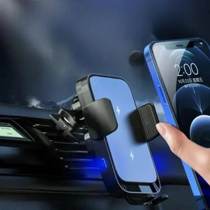 Car Charger Dual Coil Car Wireless Phone Holder Stand Fast Charging Station for Samsung Galaxy Z Flip 5 4 3 S25 S24 iPhone 17 16 (Black)