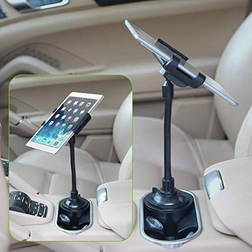 Cellet Tablet & Phone Holder for Car, iPad Truck Cup Holder Mount Compatible with iPad Pro Air Mini iPhone 14 Pro Max Plus 13 12 11 Samsung Z Fold Z Flip Tablet G Pad Kindle Fire HD 8 10