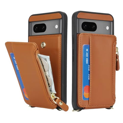 Cavor Compatible with Google Pixel 7 Case Wallet, Brown - color: Brown, size: Google Pixel 7