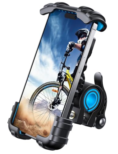 Lamicall Bike Phone Holder Motorcycle Mount - One-Hand Operation, Lockable - color: Blue
