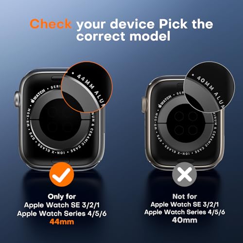 TOCOL 6 Pack for Apple Watch screen protector 44mm SE (2nd Gen) Series 6 Series 5 Series 4, Bubble-Free Scratch Resistant HD Transparent Flexible Film for iwatch screen protector 44mm - size: 44mm