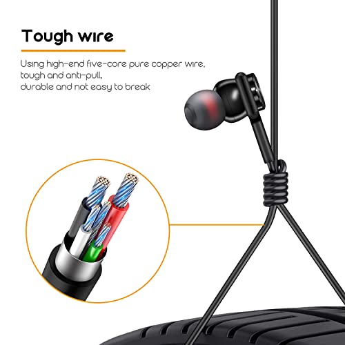 Wired Earphones in Ear Headphones Earbuds for iPhone 13 12/12 Mini 11 Pro/11 Pro Max Headphones, Stereo NoiseIsolating Compatible with 7/8/8 Plus/X/XS/XR/XS Max and iPad - color: 1 pack-black