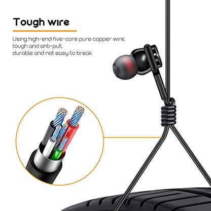 Wired Earphones in Ear Headphones Earbuds for iPhone 13 12/12 Mini 11 Pro/11 Pro Max Headphones, Stereo NoiseIsolating Compatible with 7/8/8 Plus/X/XS/XR/XS Max and iPad - color: 1 pack-black