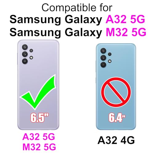for Samsung Galaxy A32 5G Wallet case, Gray-Cube | 3 Card Holders, Kickstand, Shockproof TPU Shell, PU Leather, Magnetic Closure, Protective Flip Folio Cover, Women - color: 10