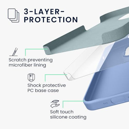 kwmobile Case Compatible with Apple iPhone 16 Pro Case - TPU Silicone Phone Cover with Soft Finish - Lavender Blue - color: Lavender Blue, size: iPhone 16 Pro