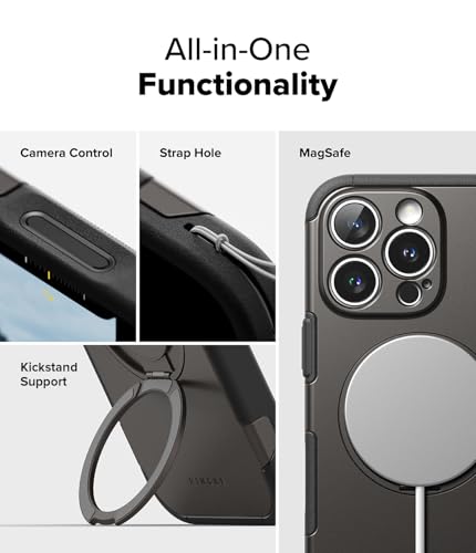 Ringke for iPhone 16 Pro Max Case [Alles Gunmetal] | Compatible with MagSafe, 360° Rotating Kickstand, Camera Control Capture Button Protection, Powerful Magnet - color: Gunmetal, size: iPhone 16 Pro Max