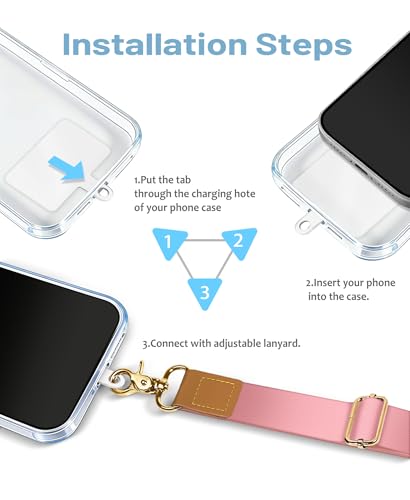 Yonlevres Phone Lanyard Crossbody Strap Wrist Neck Adjustable Women Solid - color: 0 Solid