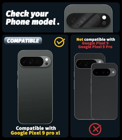 Orzero (5 Pack Camera Lens Protector for Google Pixel 9 Pro XL, Protector de Cámera Tempered Glass 9H Precise Camera Cutouts Anti-Scratch Does Not Affect Night Shots and Flash - size: Google Pixel 9 Pro XL