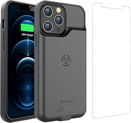 Alpatronix Battery Case for iPhone 14 Pro and iPhone 14 (6.1 inch), Strong Slim Portable Protective Extended Charging Cover with Wireless Charging, Apple Pay, CarPlay (BX14Pro) – Black - size: Apple iPhone 14/14Pro