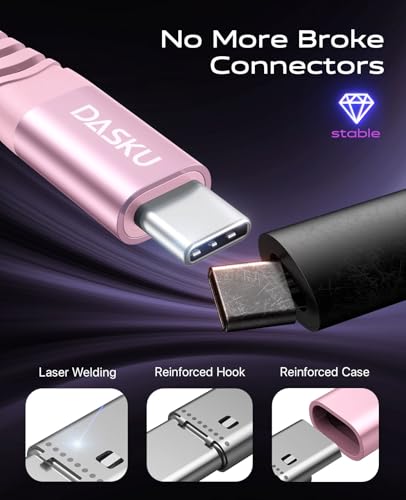 Long USB C Cable [15FT 1Pack], USB to USB C Cable 3A Fast Charging, USBA to - color: Pink, size: 15FT 1Pack, style: USB A to USB C