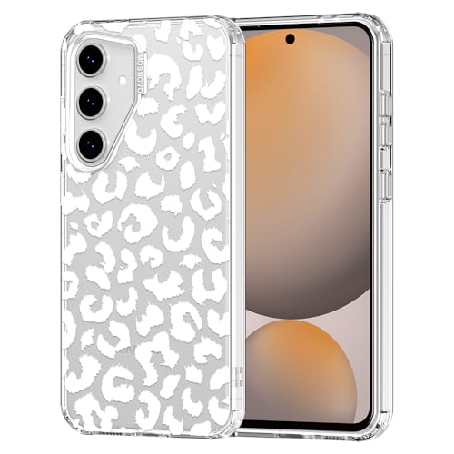 MOSNOVO Case for Samsung Galaxy S24 FE, [Buffertech 6.6ft Military-Grade Drop Protection] [Anti Peel Off Tech] Clear TPU Bumper Phone Case Cover Design - White Leopard Print - color: Clear - White Leopard Print, size: Samsung Galaxy S24 FE