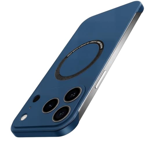 Frameless Magnetic Series Designed for iPhone 13 Pro Case[Compatible with MagSafe] Borderless Ultra Thin Slim Fit,Lightweight Minimalist Hard PC Yet Protective Shockproof Cover,Blue - color: Blue, size: iPhone 13 Pro