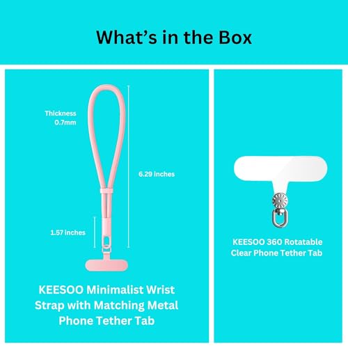 Minimalist Wrist Strap Phone Lanyard with Adjustable Drop-Proof Design, 7mm Reinforced Climbing Rope Material, 2 Phone Tether Tabs (Matching Metal and Rotatable Clear) - Camel - color: 02 Minimalist Camel