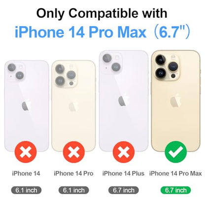Compatible with iPhone 14 Pro Max Genuine Leather Case Wallet with Card Holder,Women Men Real Leather Flip Folio RFID Blocking Credit Card Slots Phone Cover,for Apple 14 ProMax,Green - color: Green, size: iPhone 14 Pro Max - 6.7"