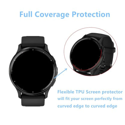 Screen Protector Compatible for Garmin Venu 3 / Venu 4 45mm Smart Watch (4 Pack) Flexible Full Coverage TPU Clear Film (Venu 3) - size: Venu 3 / Venu 4 45mm