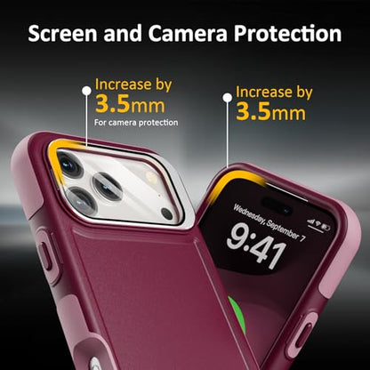 Follaroma for iPhone 17 Pro Max Case with Stand,Built-in Camera Cover,Compatible with MagSafe,Heavy Duty Shockproof Protection Phone Case,Anti-Drop,Magnetic Dual Layer Protective Cover,6.9"Purple Pink - color: Purple Pink, size: iPhone 17 Pro Max 6.9''