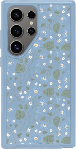 OtterBox Samsung Galaxy S24 Ultra (Only) - Symmetry Series Clear Case - Dawn Floral (Blue) - Ultra-Sleek - Wireless Charging Compatible - Raised Edges Protect Camera & Screen - Non-Retail Packaging - color: Dawn Floral (Blue)