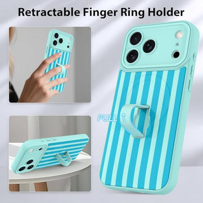 KANGHAR Compatible with iPhone 17 Pro Case Stripes -Blue - color: Blue-Stripes, size: iPhone 17 Pro