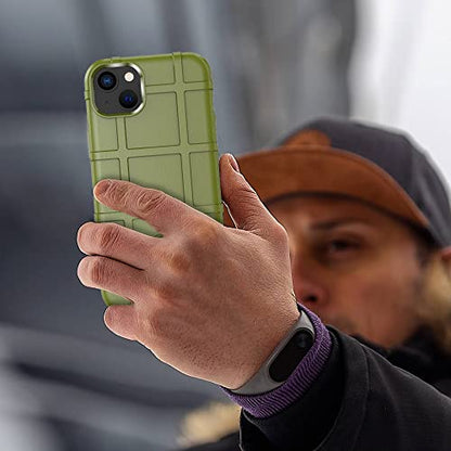 Rugged Shield 8ft Drop Proof TPU Thick Armor Tactical Protective Case Compatible with iPhone 14 Plus (6.7 inches) - Army Green - color: Army Green, size: iPhone 14 Plus