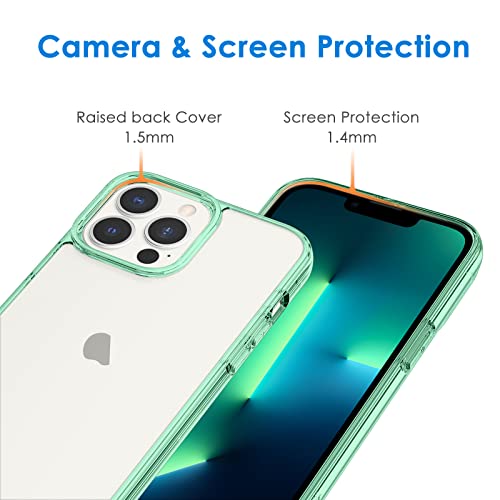 JETech Case for iPhone 13 Pro, Anti-Yellowing, Midnight Green | Shockproof Protection, Scratch Resistant Hard PC Back, Durable Transparent TPU Bumper - color: Midnight Green