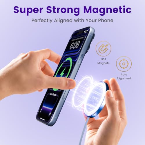MagSafe 25W Wireless Charger for Apple Magnetic Fast Charging Pad - color: Dark Violet
