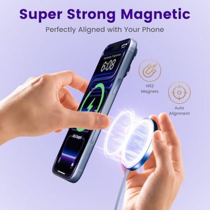 MagSafe 25W Wireless Charger for Apple Magnetic Fast Charging Pad - color: Dark Violet