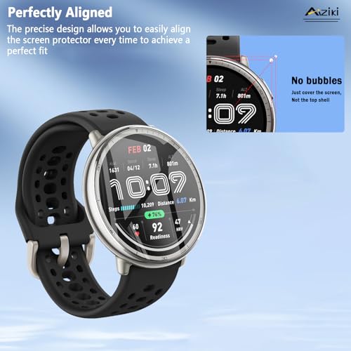 6-Pack Compatible for Amazfit Active 2, HD Clear Flexible TPU Film, Bubble Free Full Coverage, Easy Install Kit for Amazfit Active 2 Screen Protector - size: RM6-Amazfit Active 2-US