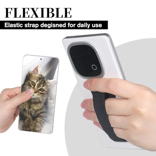 Phone Case Finger Strap, 3 Pack Black Phone Grip Strap, Universal Elastic Phones Grips for Back of Phones, Lightweight Portable Smartphone Case Holder for Most Smartphones Cases