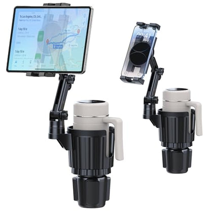 Cup Holder Tablet Mount, Ipad Cup Holder Car Mount with Adjustable Arm for Tablet iPhone 3-11in iPad Pro Air Mini, Fire, iPhone 15, Galaxy S24 Z Fold 5 - size: 3-13 inches