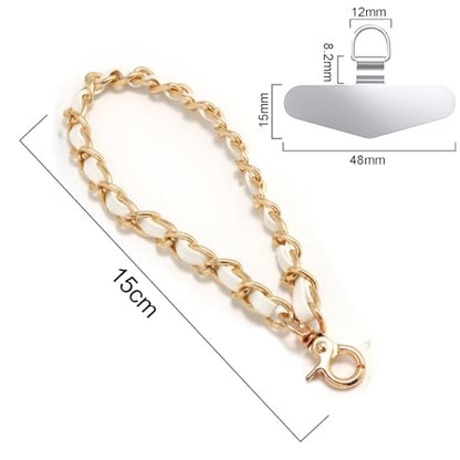 TENOC Universal Metal Phone Wrist Strap/Crossbody Chain - color: W-white