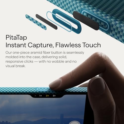 pitaka for iPhone 17 Pro Case 6.3" with Camera Control Button, Compatible with MagSafe, Ultra-Slim Case with Caseless Touch Feeling, 1500D Aramid Fiber Woven, Glints of Gold - color: Lucid Blue