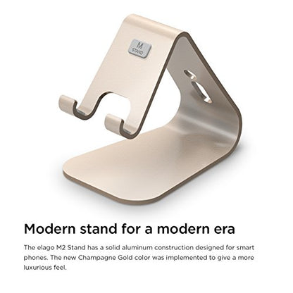 elago® M2 Stand [Champagne Gold] - [Premium Aluminum][Angled for Video Calls][Cable Management] - for all iPhones, Galaxy, and other Smartphones - color: Champagne Gold