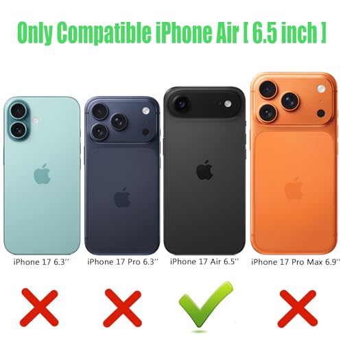 Wireless Charging Case for iPhone 17 Air, 12000mAh High Capacity Portable Rechargeable Battery Case Qi Wireless Charging Compatible with iPhone Air (6.5 inch) Extended Battery Charger Cover-Black - size: iPhone 17 Air (6.5 inch)