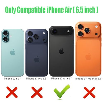 Wireless Charging Case for iPhone 17 Air, 12000mAh High Capacity Portable Rechargeable Battery Case Qi Wireless Charging Compatible with iPhone Air (6.5 inch) Extended Battery Charger Cover-Black - size: iPhone 17 Air (6.5 inch)