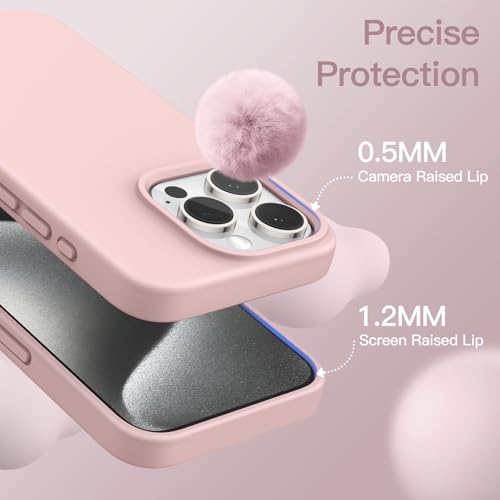 JETech Silicone Case for iPhone 15 Pro Max, Pink | Silky Soft Touch, Shockproof Protection, Scratch Resistant, Microfiber Lining - color: Pink, size: iPhone 15 Pro Max