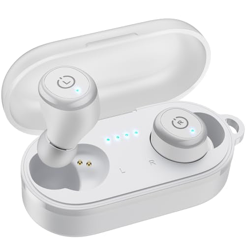 TOZO T10 Wireless Earbuds Powerful Bass Stereo Wireless Charging, APP, IPX8 - color: Matte White