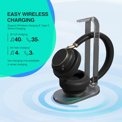 Yealink BHC76 Wireless Charging Stand for BH76 / BH76 Plus / BH72 Yealink Bluetooth Headsets, Also Works for Mobile/TWS That Supports Qi (NOT Include Headset in Package)
