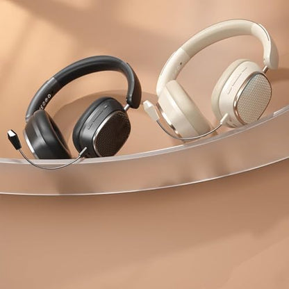 Hi-Fi Stereo Wireless Headphone Active Noise Cancellation Bluetooth 5.3 Headset with Detachable Microphone Ultra Comfortable and Full Ear Coverage Lightweight Foldable Earphone - color: Black