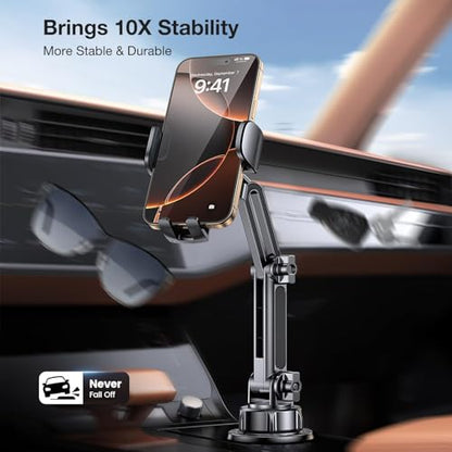 Cup Holder Phone Holder, [Easy Install] Adjustable Long Neck Cup Phone Holder for Car, [Sturdy & Durable] Universal Car Phone Holder for iPhone, Samsung, Google and All 4"-7" Smartphones - color: Black
