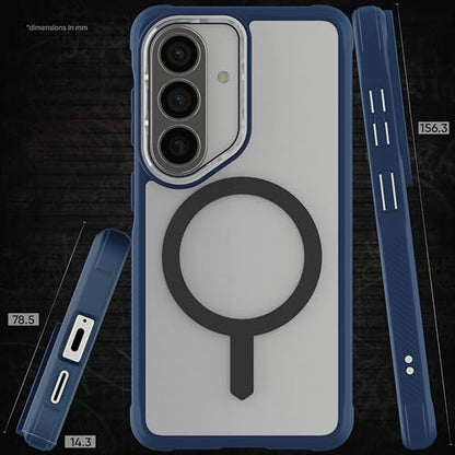 Ghostek Covert Clear S26 Case MagSafe Compatible with Magnetic Ring, Slim Thin Shockproof Phone Cover Designed for 2026 Samsung Galaxy S26 (6.3") (Blue Matte) - color: Blue Matte, size: Galaxy S26